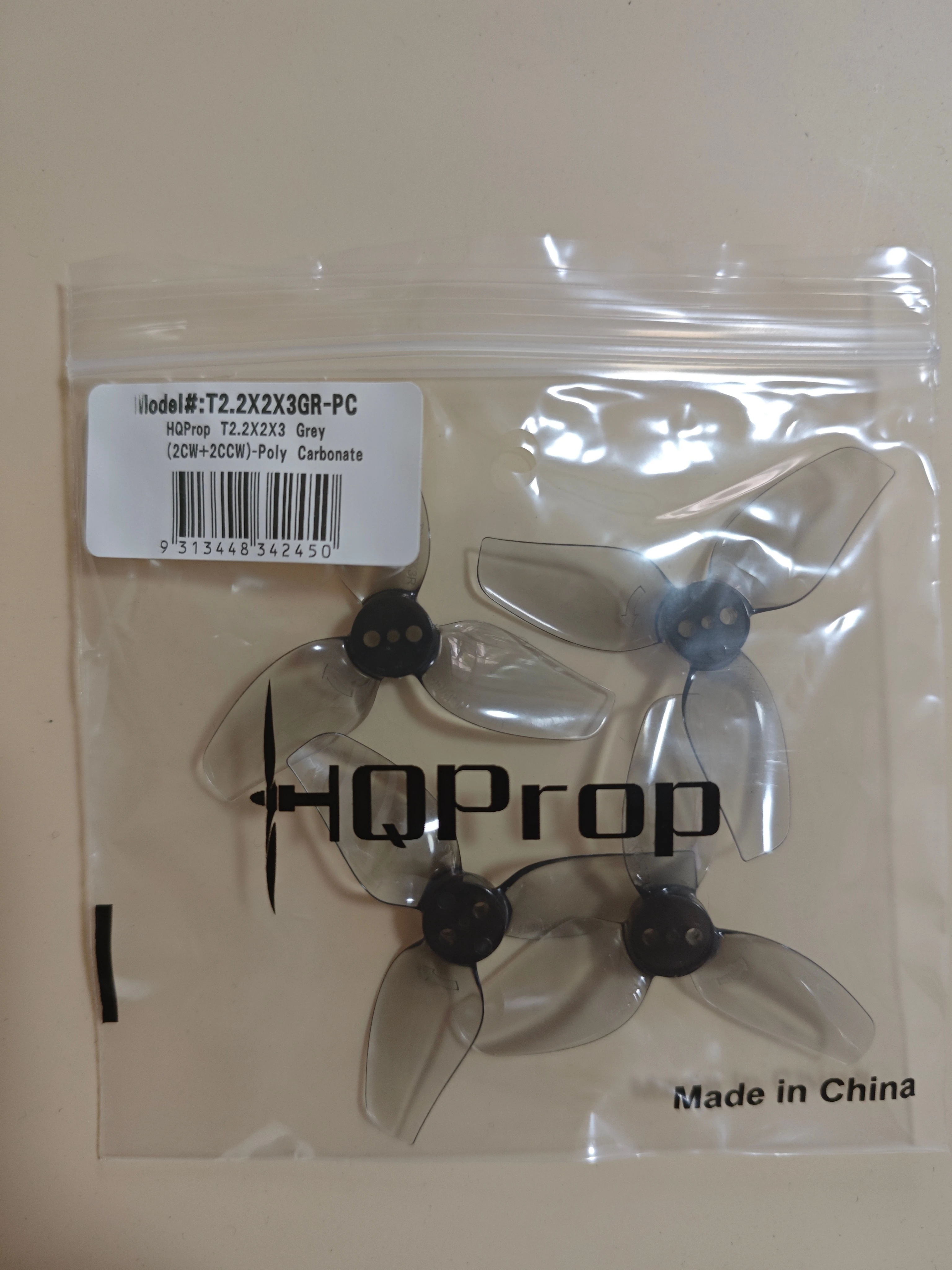 HQProp T2.2×2×3 — hélice 2,2 polegadas para whoop