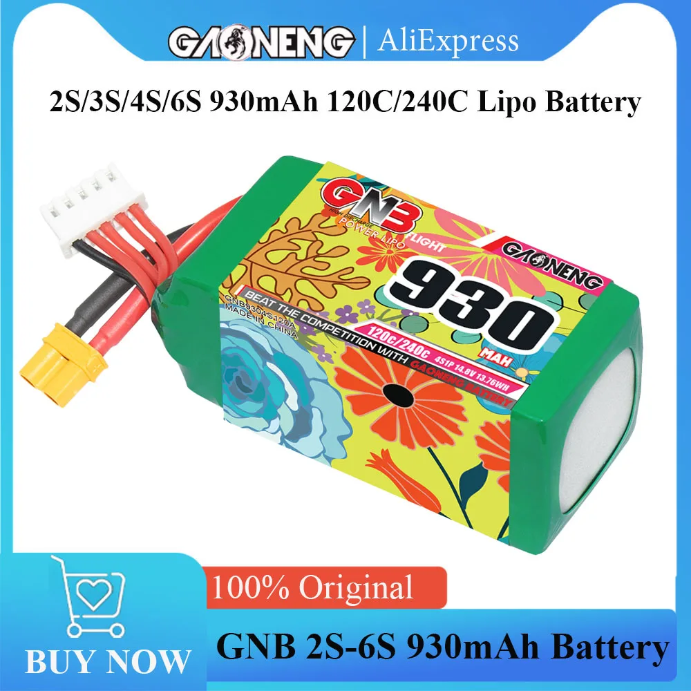 GAONENG GNB 930 mAh 120C — bateria 2S a 6S