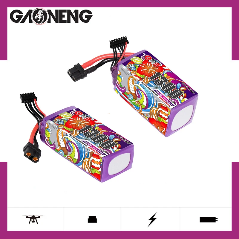GNB LiPo HV 1300 mAh 120C — bateria 4S e 6S com XT60